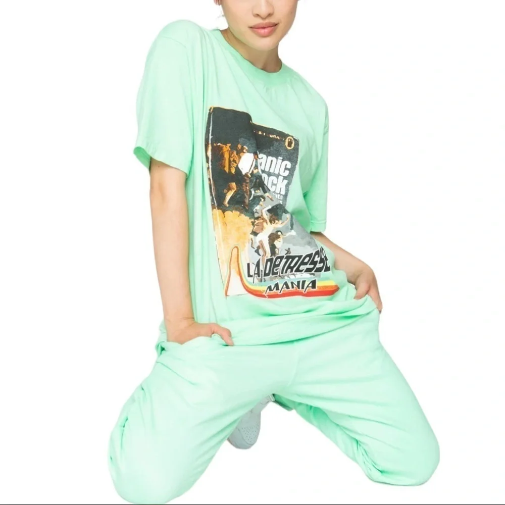 New with tags La Detresse Mania Panic O'Clock Tee Thin Mint - Size L - Picture 2 of 8